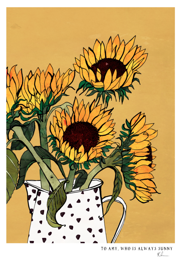 Personalised sunflowers print