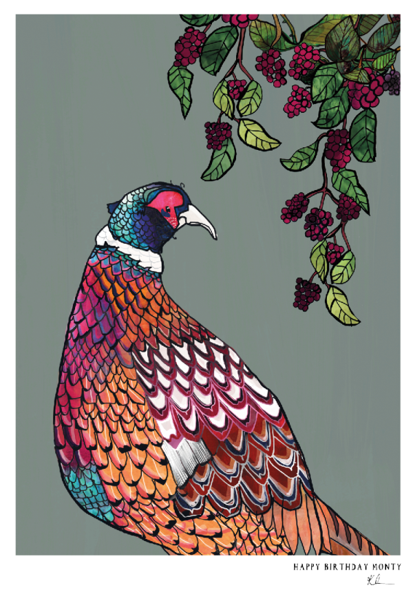 Personalised pheasant print