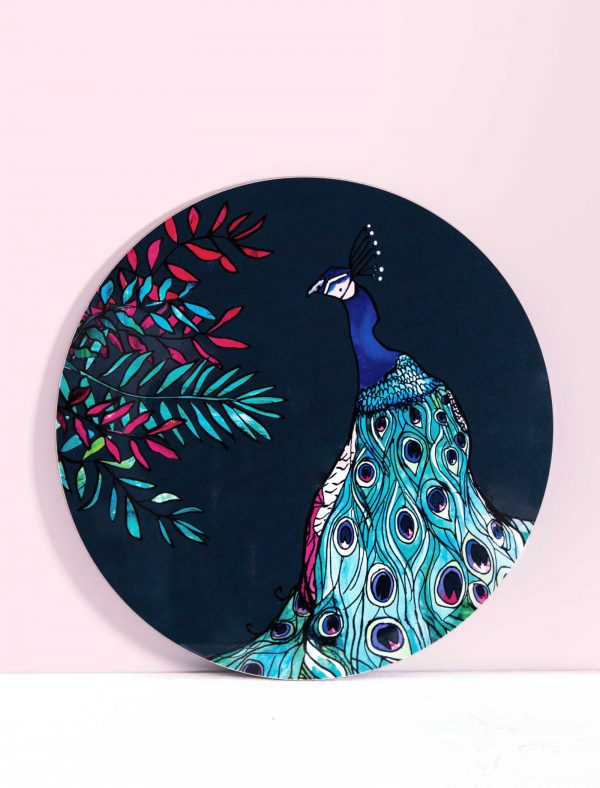 peacock illustrated placemat