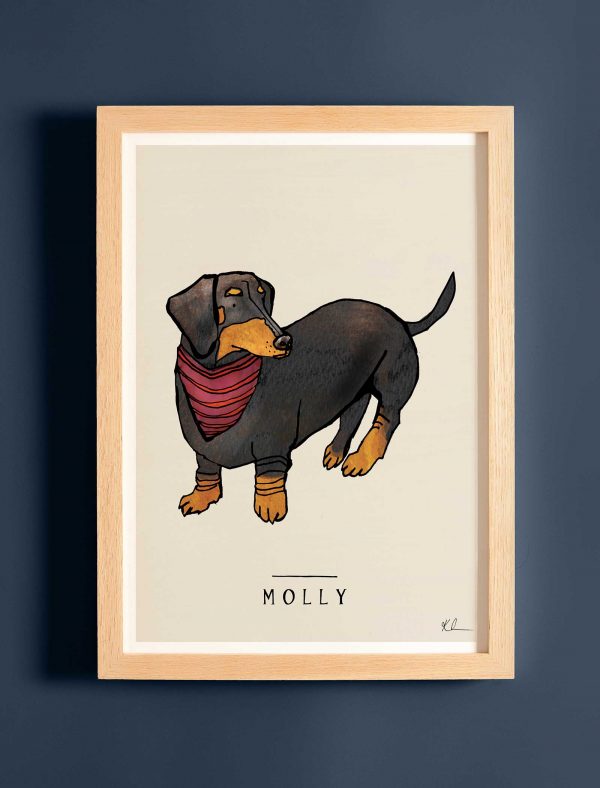 katie cardew personalised dachshund print