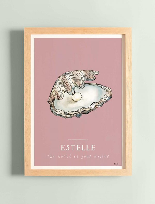 katie cardew personalised the world is your oyster print