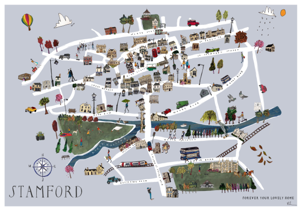 Personalised Stamford map print