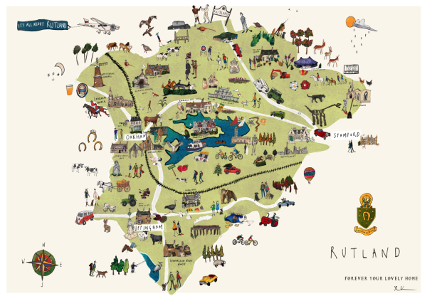 Personalised Rutland Map print