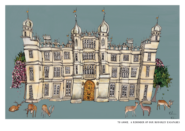 Personalised Burghley House print