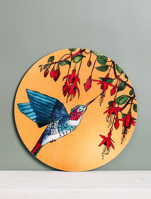 Katie Cardew HUMMINGBIRD illustrated placemat