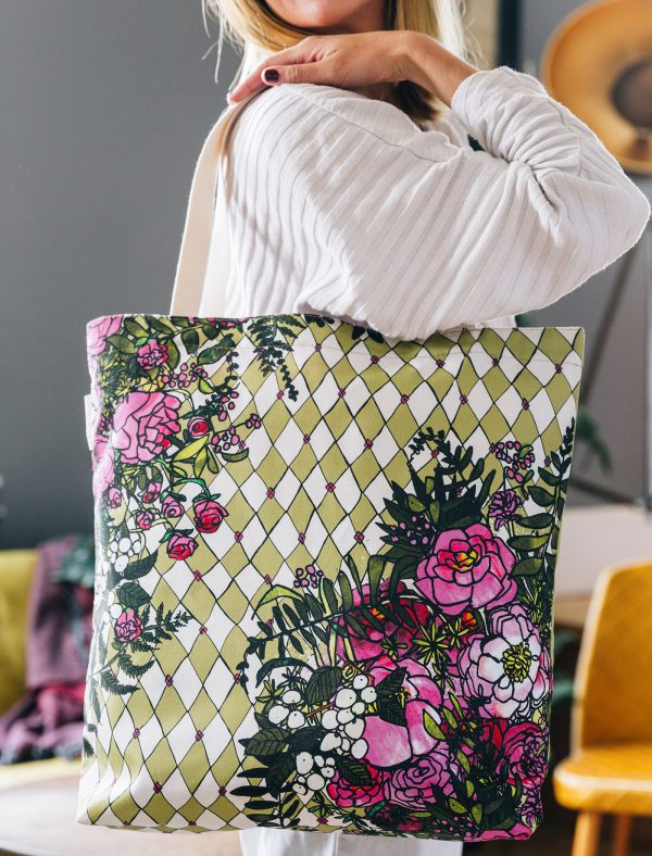 Katie Cardew PEONIES TOTE BAG REVERSE WEB