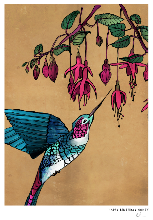 Personalised hummingbird print