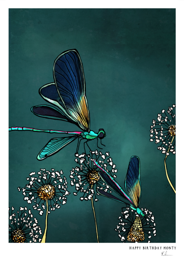 Personalised dragonflies print