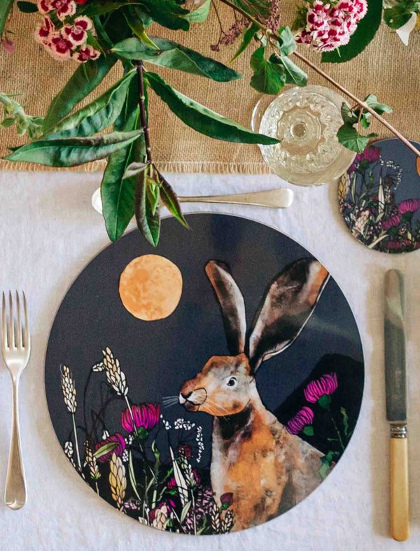 Moonlit Hare Illustrated Placemat web 1