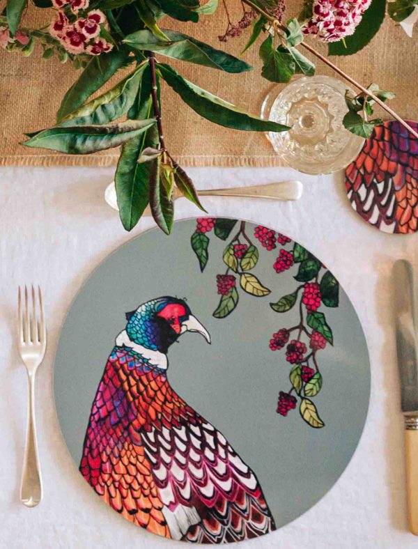 Pheasant Illustrated Placemat web 1