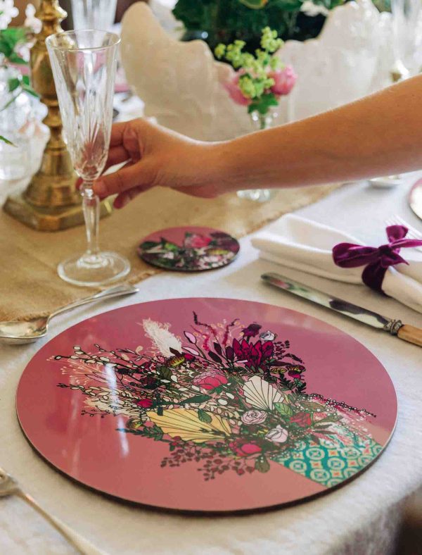 Pink Blooms Illustrated Placemat web 2