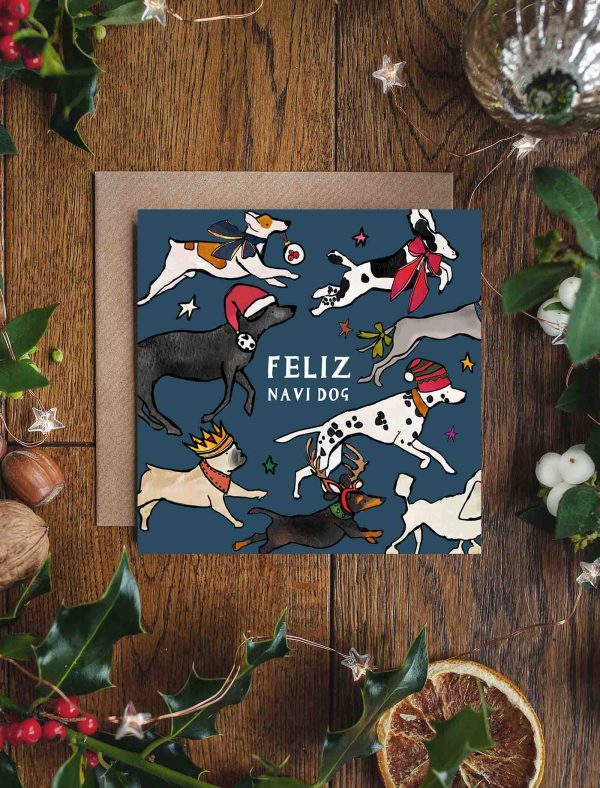 Feliz Navi Dog Christmas card pack