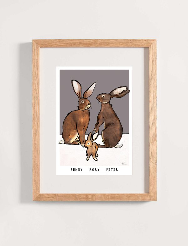 Personalised family hares example 3