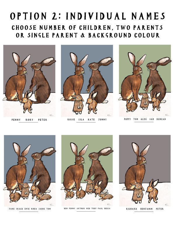 Personalised family hares option 2