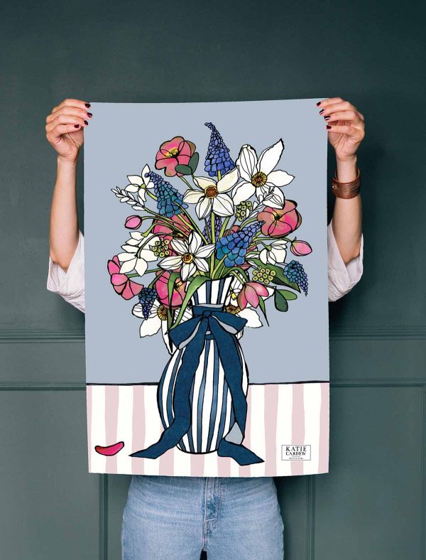 Flowers for You tea towel by Katie Cardew